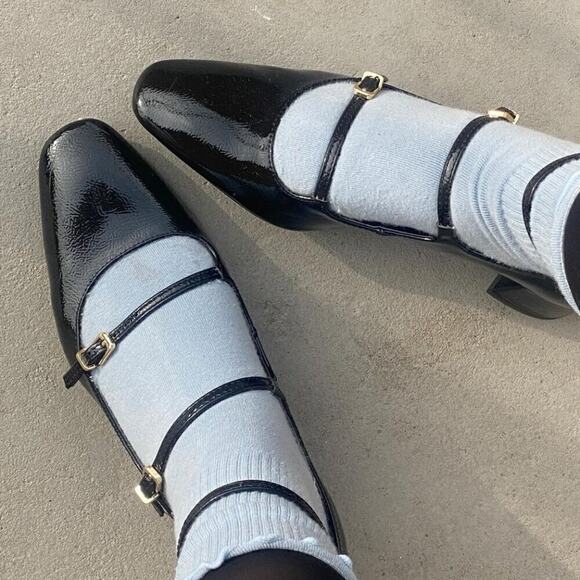 ZARA Faux Patent Mary Jane Heels NWT | Black Buckle Strap - Picture 15 of 16